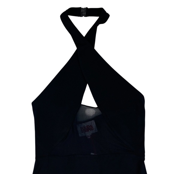 Solid & Striped Gina Dress Halter Bodycon Fitted Black  Mini Dress - Size XS - Picture 4 of 7